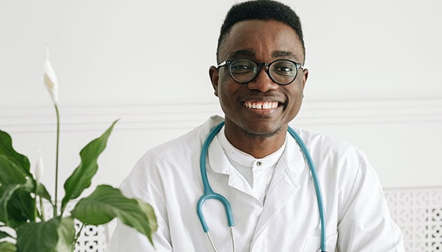 Doctor in a hospital room.